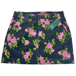 Wild Fable Corduroy Mini Skirt Floral Coquette Dark Gray Size 4 Boho NWT